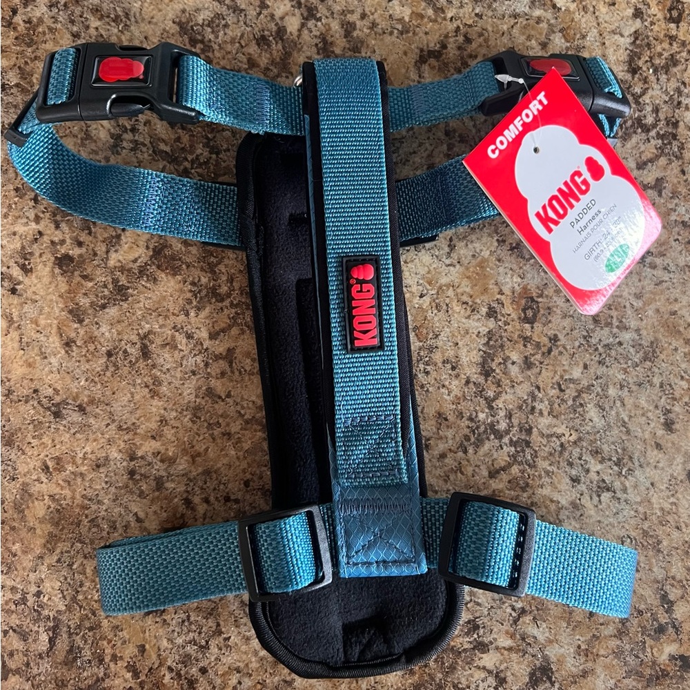 KONG Comfort Padded Dog Harness Large Blue - Picture 5 of 9